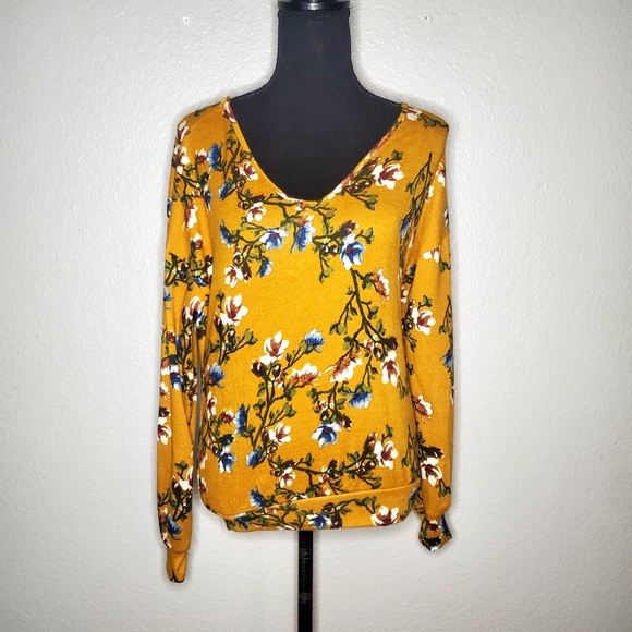 Available By Angela Fashions Tops - Available By Angela Fashion yellow flower  Size small Ladies Blouse NEW